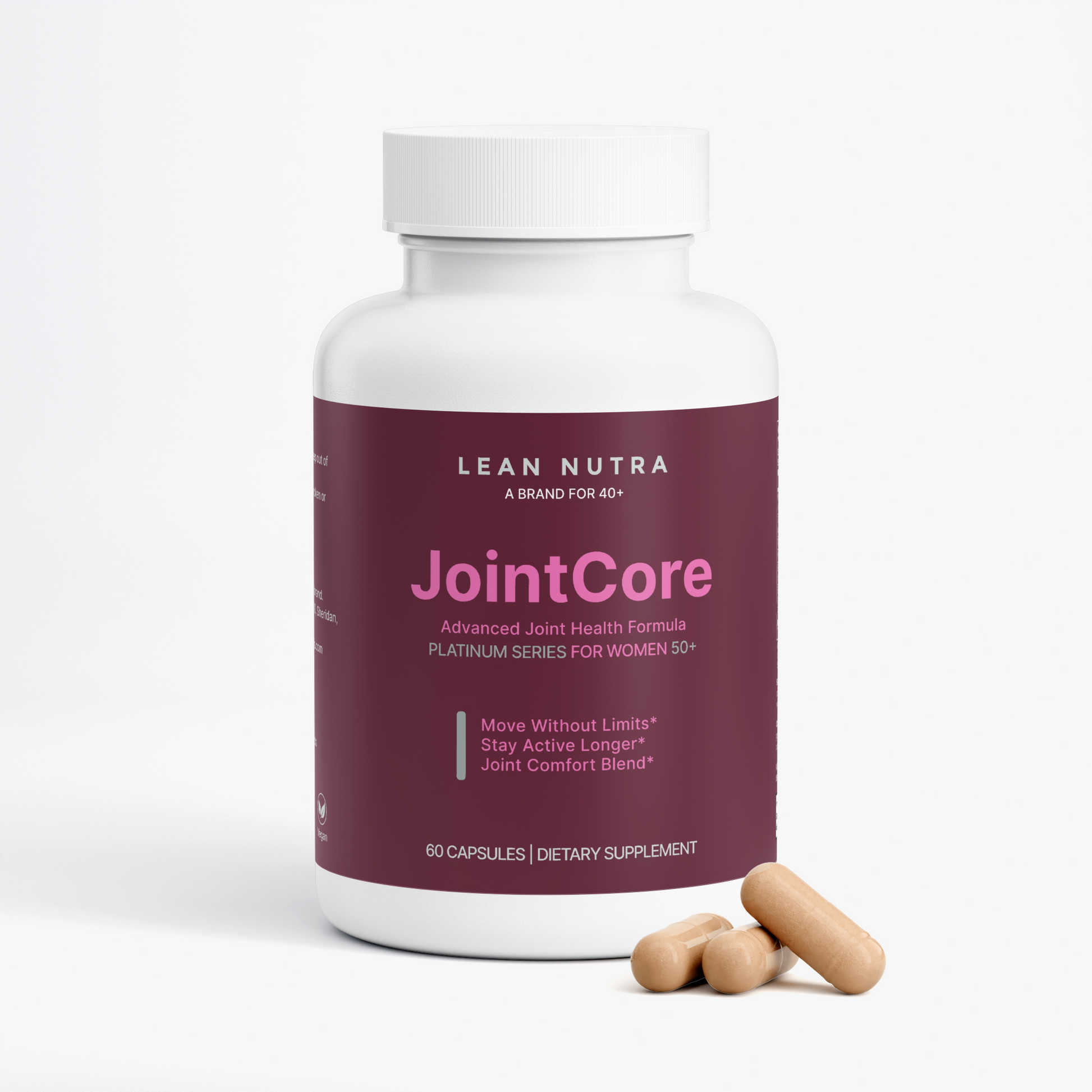 JointCore Platinum Series for Women 50+ bottle angle