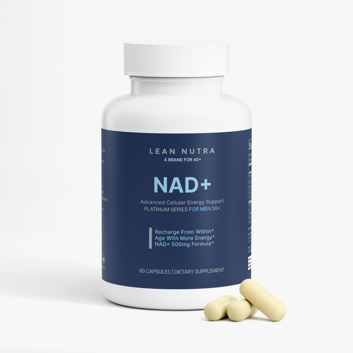 NAD+ Platinum Series for Men 50+ bottle angle