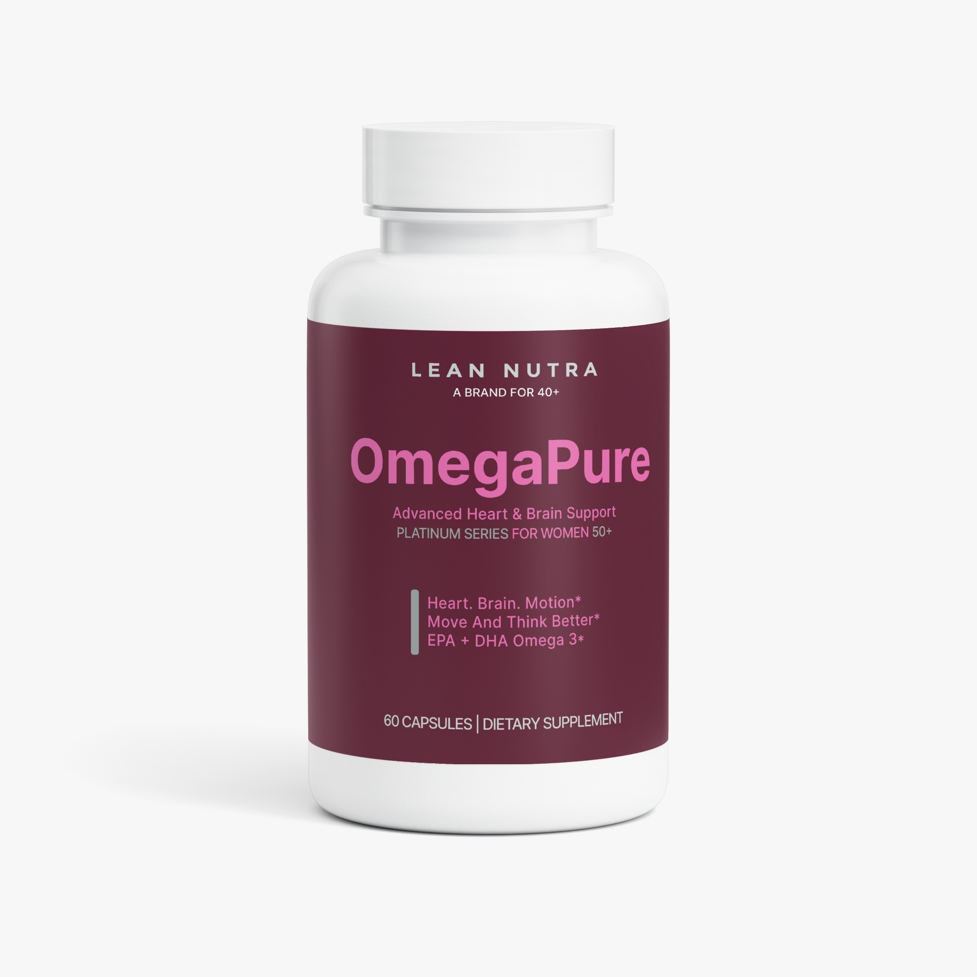 OmegaPure Platinum Series for Women 50+ bottle front