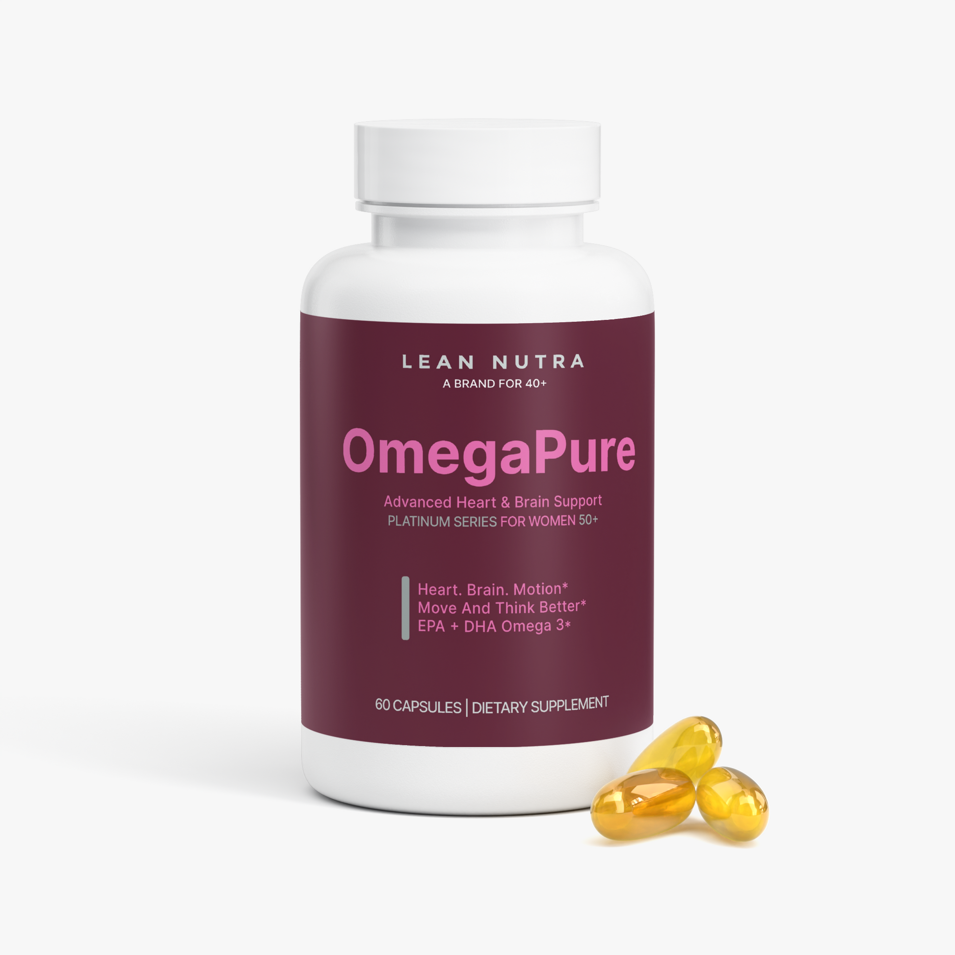 OmegaPure Platinum Series for Women 50+ bottle angle