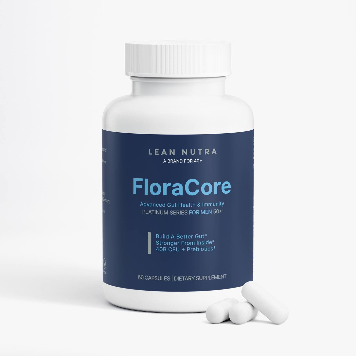 FloraCore Platinum Series for Men 50+ bottle angle