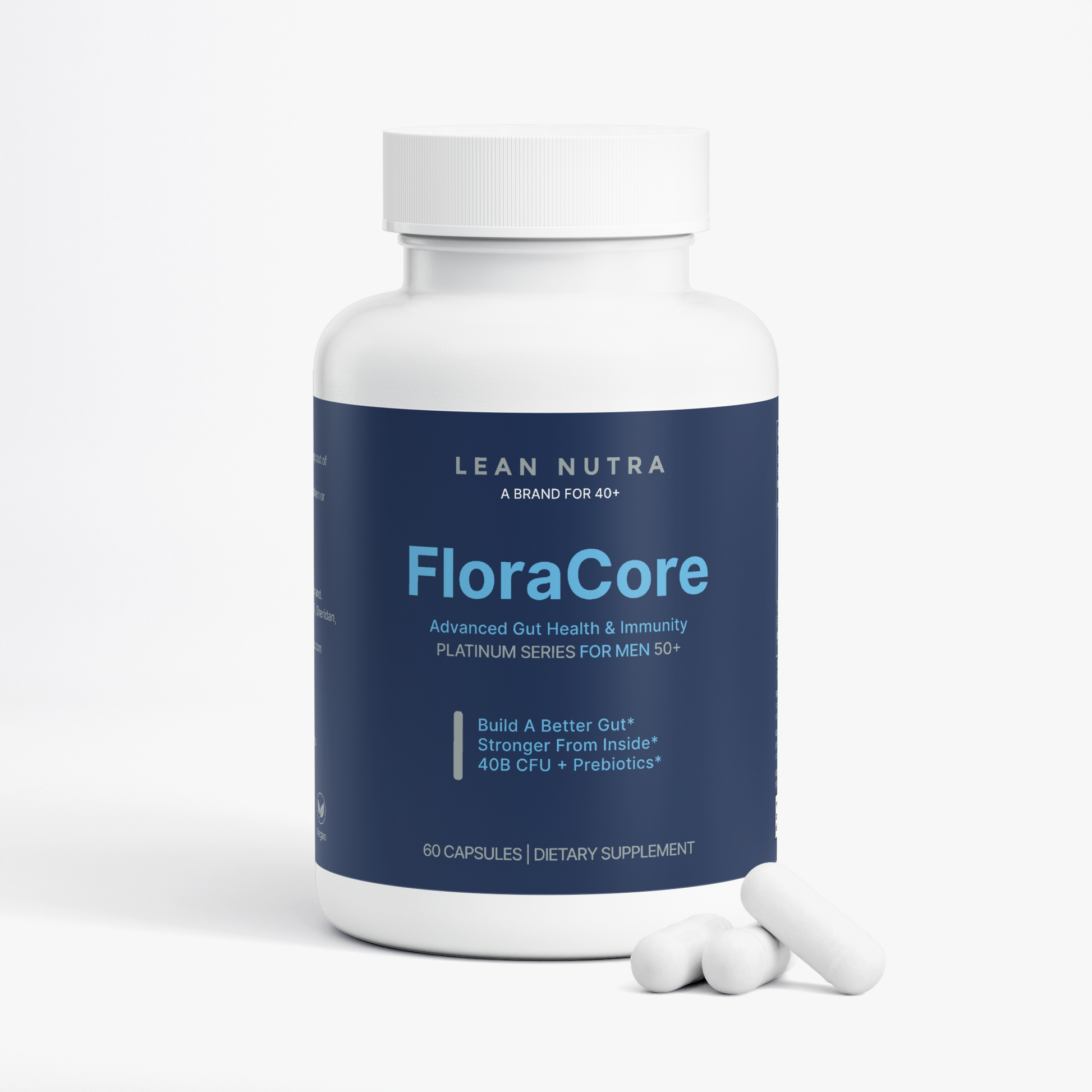 FloraCore Platinum Series for Men 50+ bottle angle