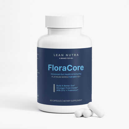 FloraCore Platinum Series for Men 50+ bottle angle