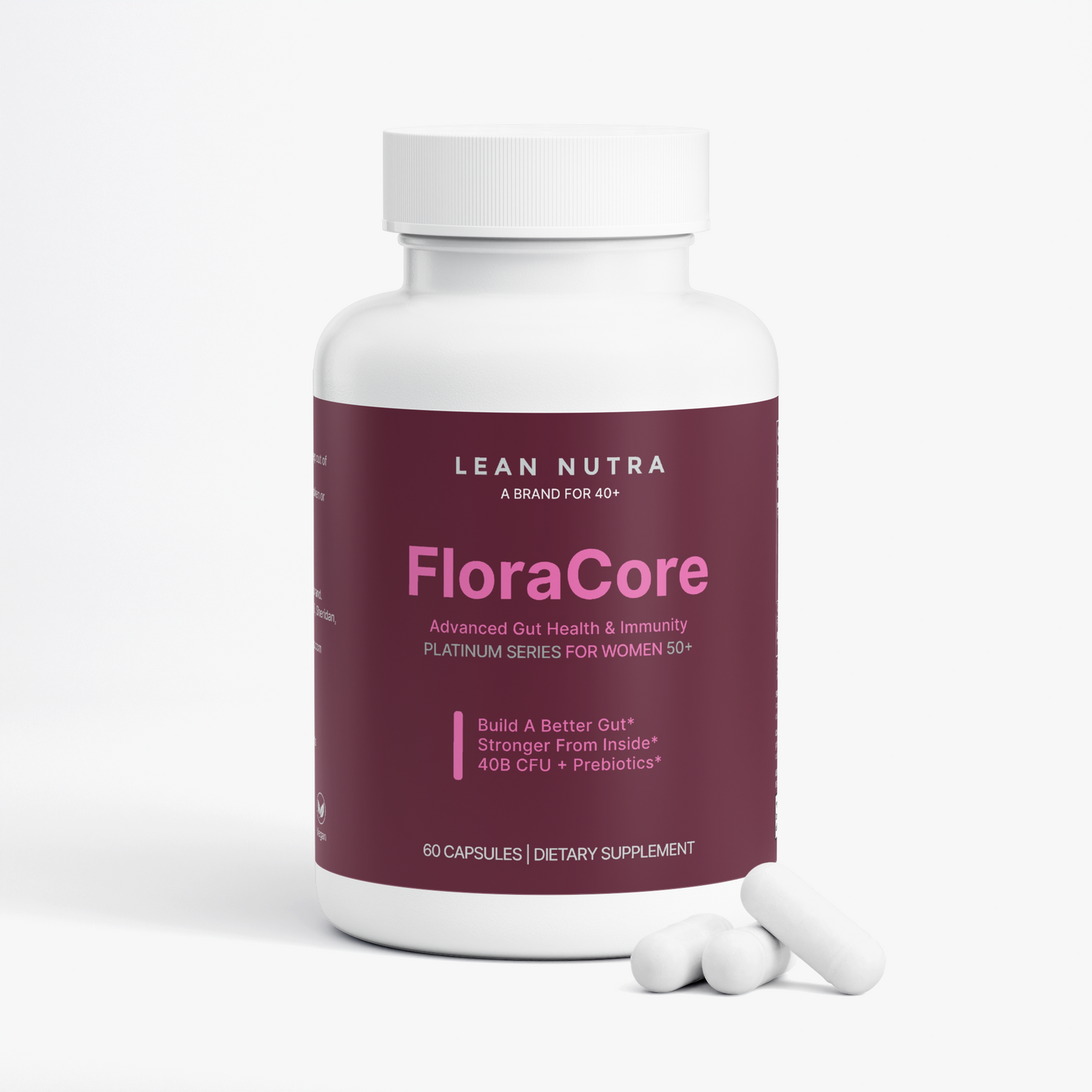 FloraCore Platinum Series for Women 50+ bottle angle