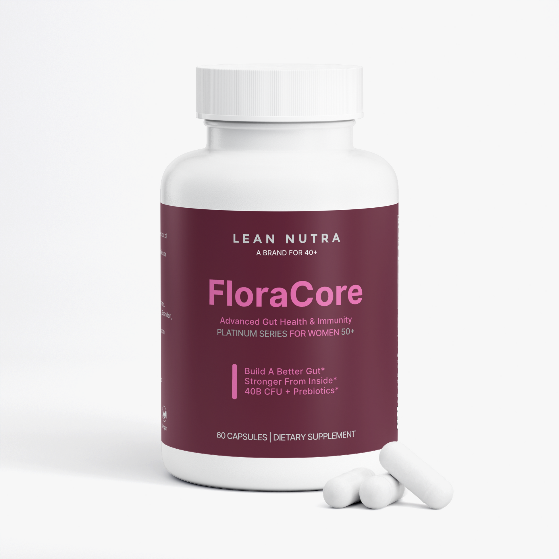 FloraCore Platinum Series for Women 50+ bottle angle
