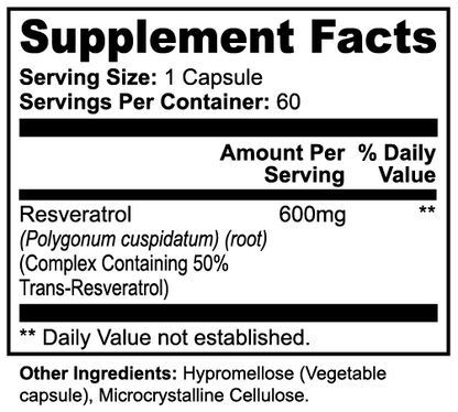 HeartEdge Supplement Facts panel