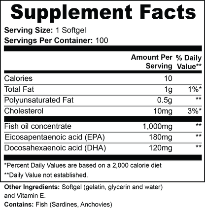 OmegaPure Supplement Facts panel