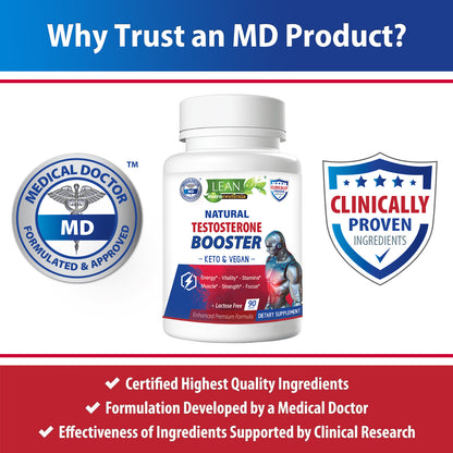 natural testosterone booster for men with clinically proven ingredients formulated and certified by md with maca root long jack male vitamins and minerals