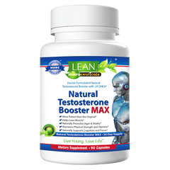 LEAN Nutraceuticals Testosterone Booster MAX for Men - Natural and MD Certified