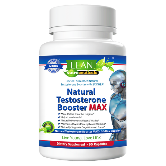 LEAN Nutraceuticals Testosterone Booster MAX for Men - Natural and MD Certified