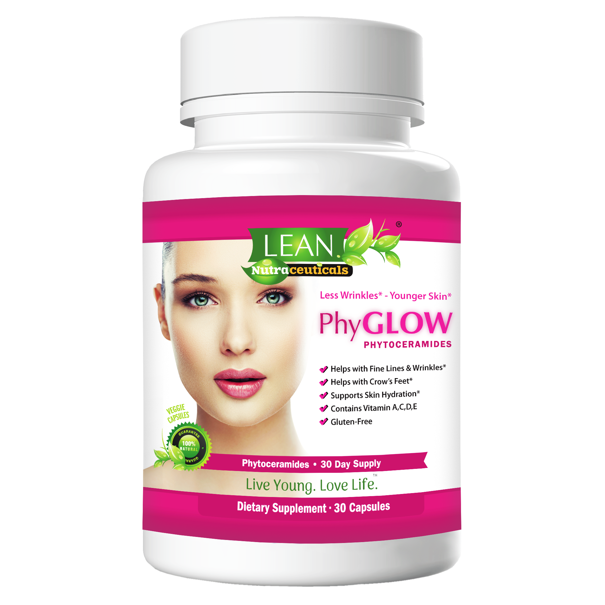 Lean Nutraceuticals Phyglow 30 Phytoceramides Bottle Front