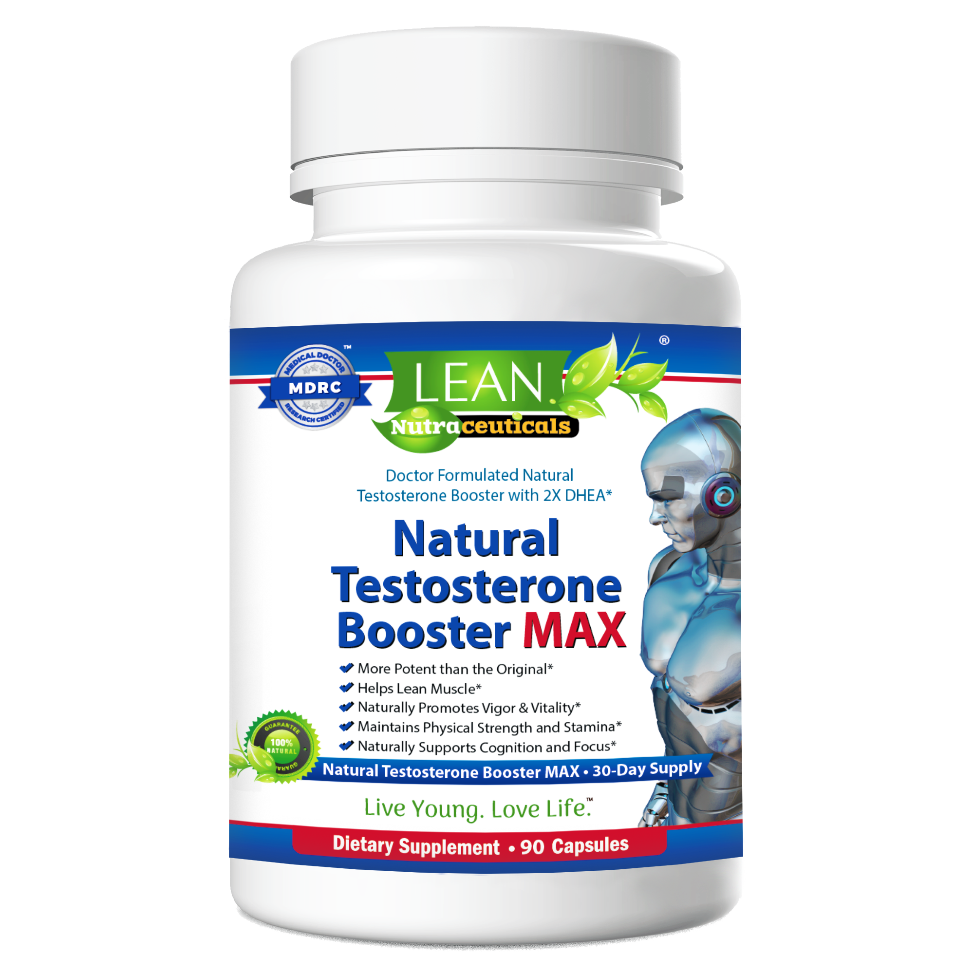 Lean Nutraceuticals Natural Testosterone Booster Max 90caps Bottle Front